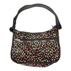 Lesportsac vintage floral baguette/mini hobo bag